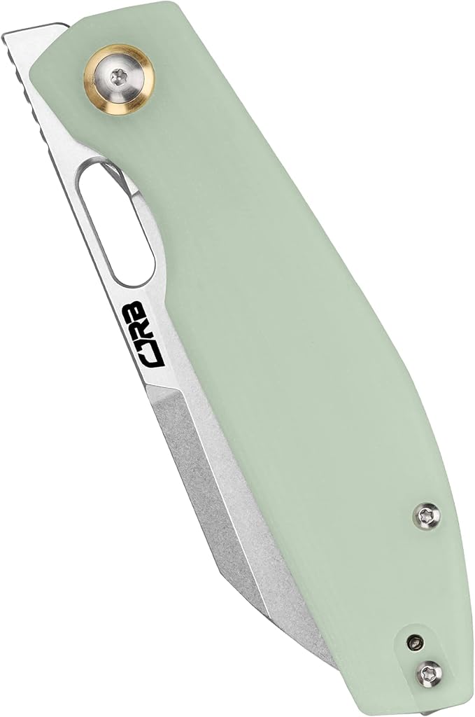 CJRB Pocket EDC Knife - Ekko(J1929) Small Folding Knife AR-RPM9 Steel Blade and Natural Green G10
