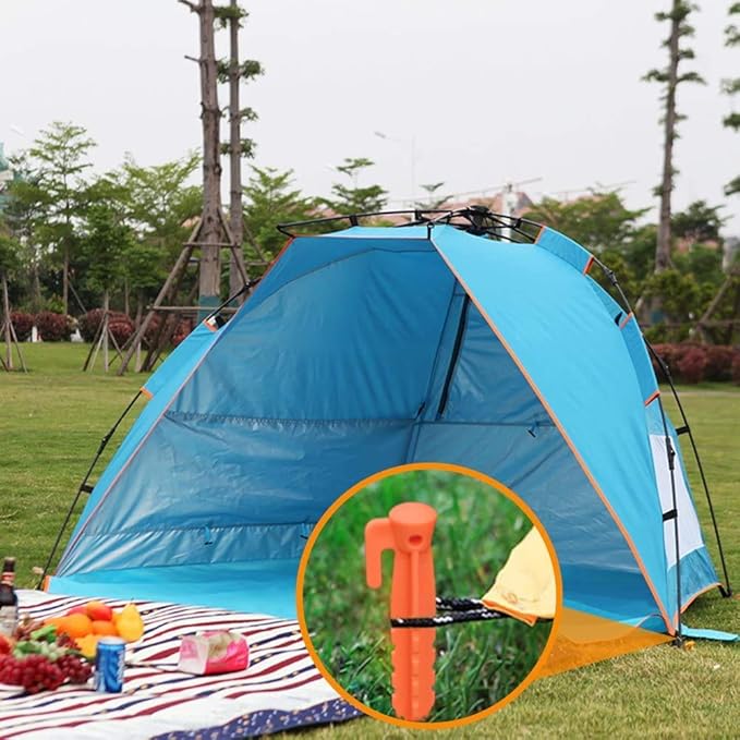Camping Tent Stake Pegs / 8 Pack Outdoor Plastic Stakes for Christmas Holiday Decoration Bounce