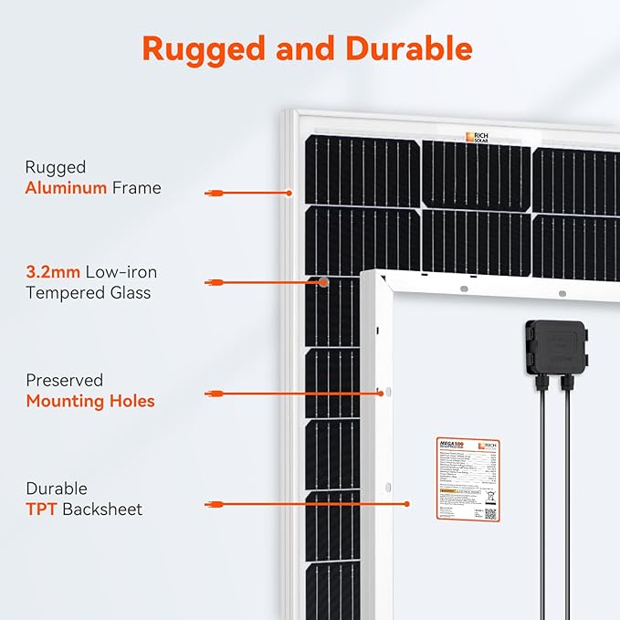RICH SOLAR 300 Watt Solar Kit Contains 3 High Efficiency 100W Monocrystalline Panels with 9 busbars