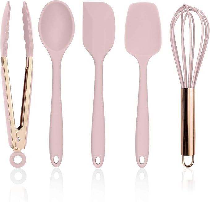 COOK WITH COLOR Silicone Cooking Utensils, Kitchen Utensil Set, Easy to Clean Silicone Kitchen