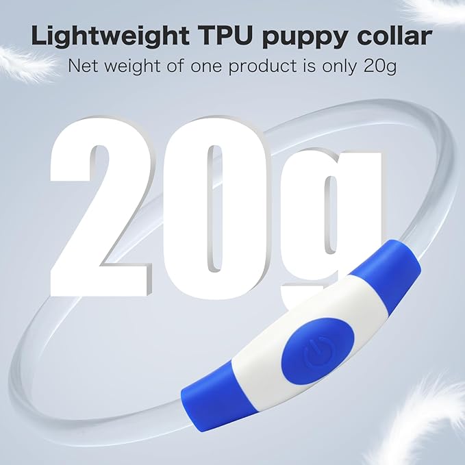 BSEEN Light Up Dog Collar, High Visibility LED Dog Collar Rechargeable- Rainproof TPU Cuttable