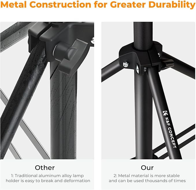 K&F CONCEPT Light Stand for Photography, 7.5ft/2.3M Portable Extendable Photo Video Tripod Stand
