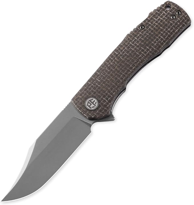 Petrified fish PFP03 Victor,3.58" K110 Stonewashed Blade,140g Micarta Handle Flipper Liner lock