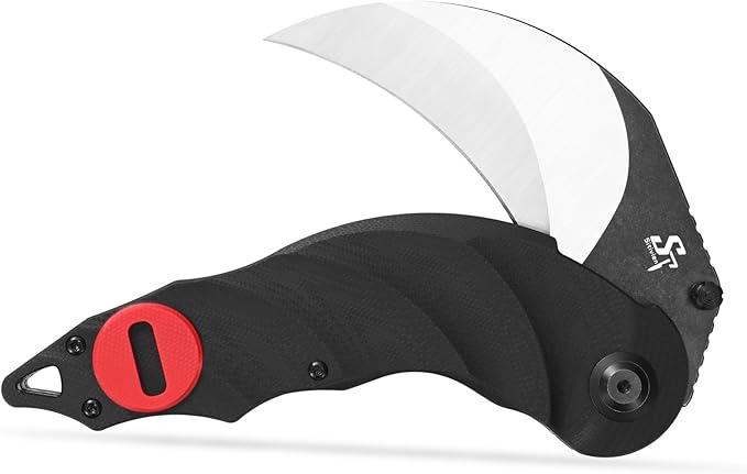 Sitivien ST160 Pocket Folding Knife,K110 Steel Blade with G10 Handle EDC Tool Knife for Outdoor