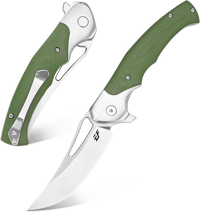 Eafengrow EF7 Folding Knife K110 Steel Blade G10&Stainless Steel Handle EDC Tool Knives for Outdoor