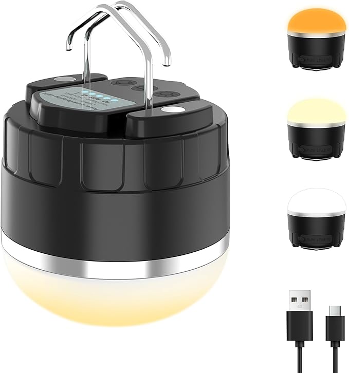 1000LM Rechargeable Camping Lantern, 110H Runtime Compact Portable Tent Light with 5 Brightness