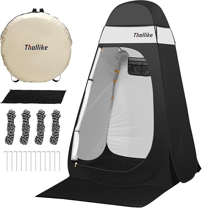 Upgrade Pop Up Privacy Shower Tent 55" x 55" x 83", Portable Camping Shower Tent, Camping Toilet