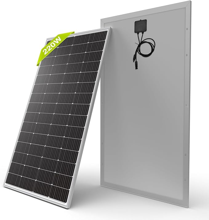 Newpowa 220W Monocrystalline Solar Panel 10BB Cell Solar Panel 220 Watt 12V High Efficiency Mono