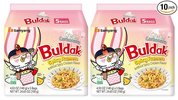 KF GOODIES Korean Ramen Variety Pack Gift Box (10 Count) – Spicy Buldak Noodle Assortment for