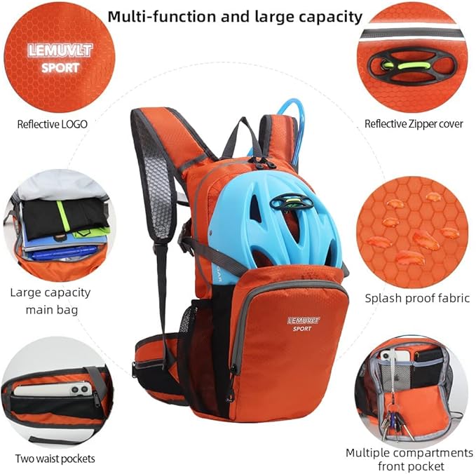 Hiking Daypack Waterproof Biking Backpack 15L Lightweight Durable Backpack for Ski Snowboarding