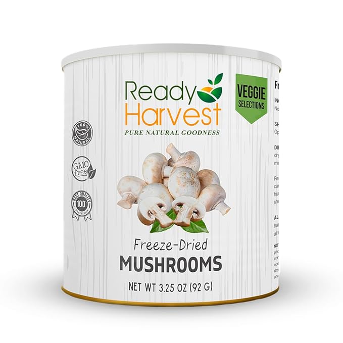 Ready Harvest Freeze-Dried Mushroom for Emergency Food Supply | Camper Must-Haves Camping
