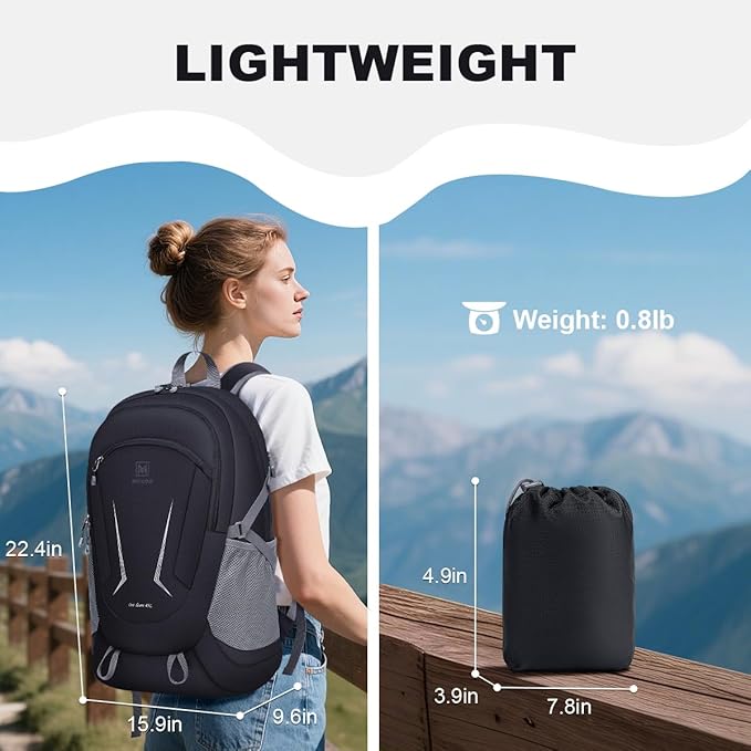 MIYCOO Backpack - Ultra Lightweight Packable Backpack for Travel Camping, 45L Hiking Back Pack