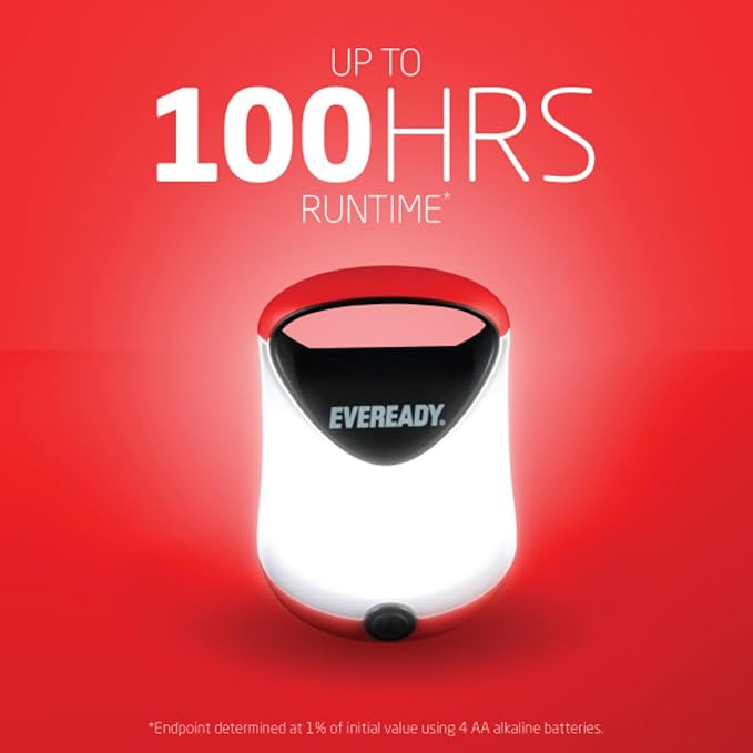 Eveready LED Camping Lantern, Bright Battery Powered Lantern, Water Resistant Hurricane Supplies