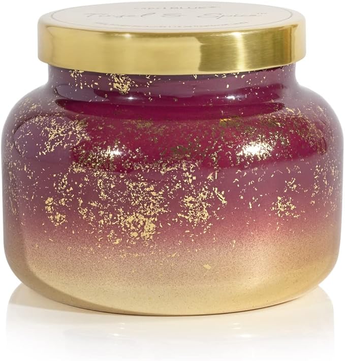 Capri Blue Glimmer Jar Candles - Luxury Holiday Scented Candles for Home - Long Lasting Soy Wax