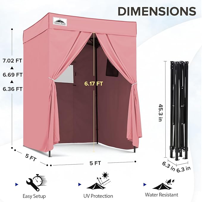EAGLE PEAK Flex Compact 5x5 Pop-up Canopy Changing Room, Portable Privacy Dressing Room for Indoor
