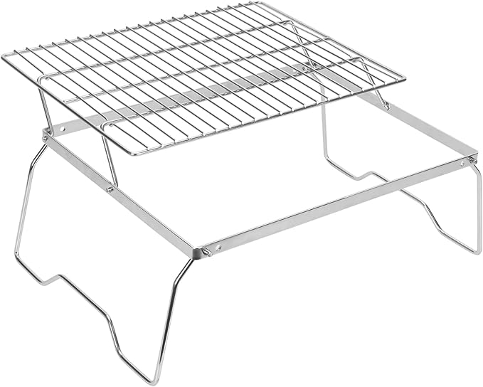 ZORMY 17" Large Folding Campfire Grill, 304 Stainless Steel Firepit Grill Grate, Heavy Duty