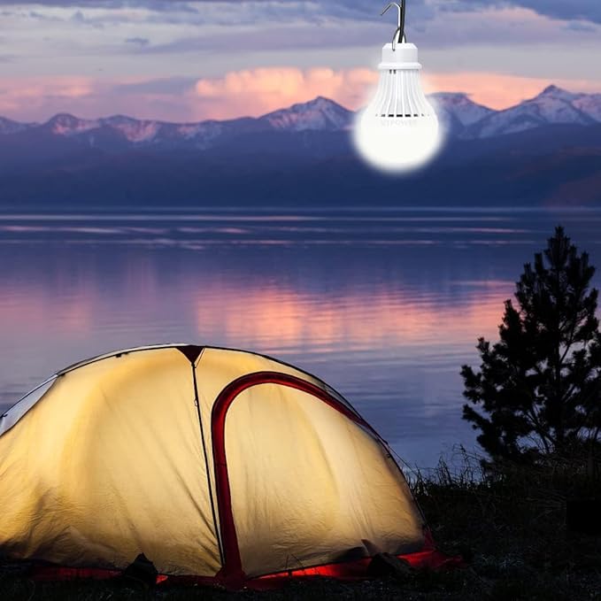 2 Pack USB Light Bulb, USB LED Camping Light Lantern, 8.2 ft Extra Length Cord Tent Light with USB