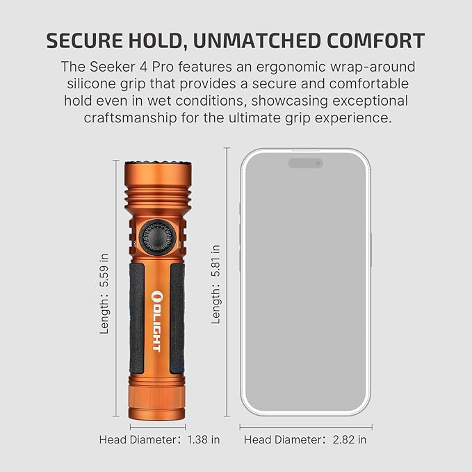 OLIGHT Seeker 4 Pro Rechargeable Flashlights, 4600 Lumens High Powerful Bright Light with USB C