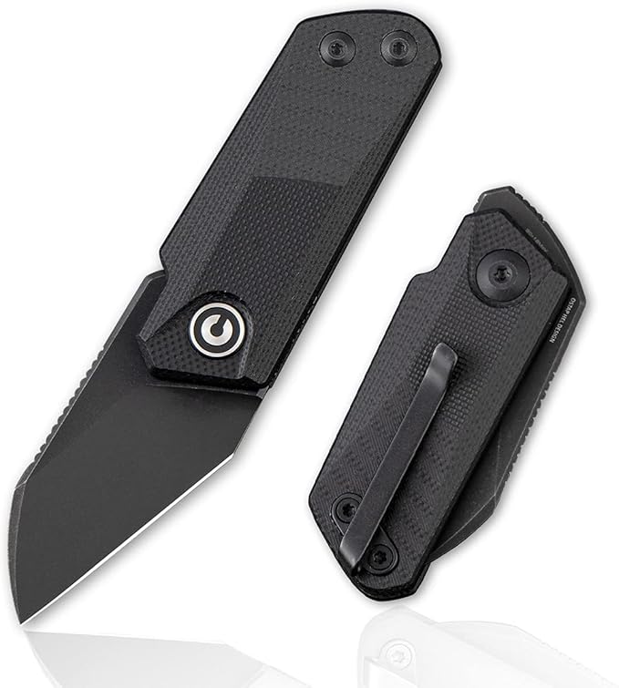 CIVIVI Ki-V Front Flipper Pocket Knife, Double Detent Slip Joint Small Folding Knife with Deep