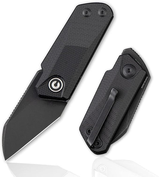 CIVIVI Ki-V Front Flipper Pocket Knife, Double Detent Slip Joint Small Folding Knife with Deep
