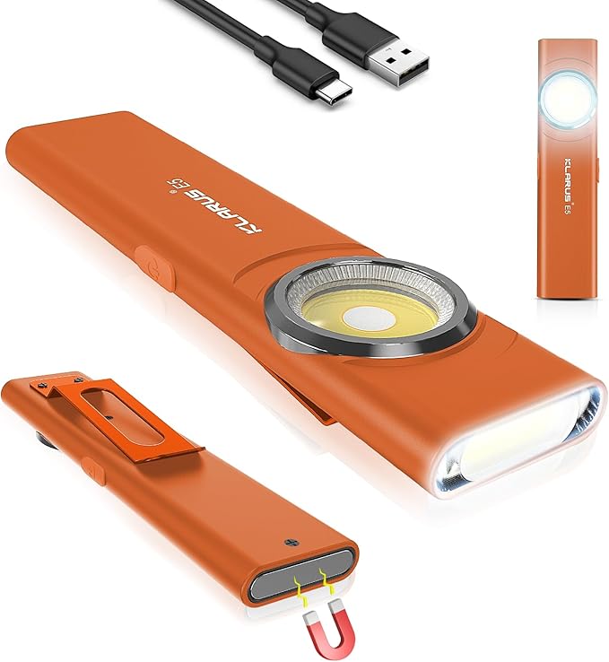 klarus E5 Pocket Flashlight, Rechargeable EDC Flashlight, Super Slim 4.2x1x0.3inch, 600 Lumens