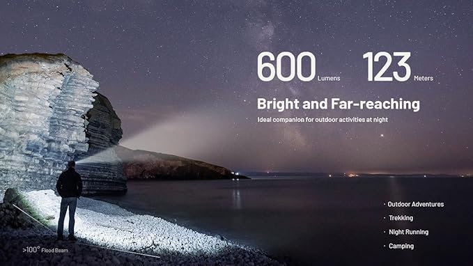 Nitecore NU27 600 Lumens Running Camping Headlamp, USB-C Rechargeable with Warm, Neutral and Cool