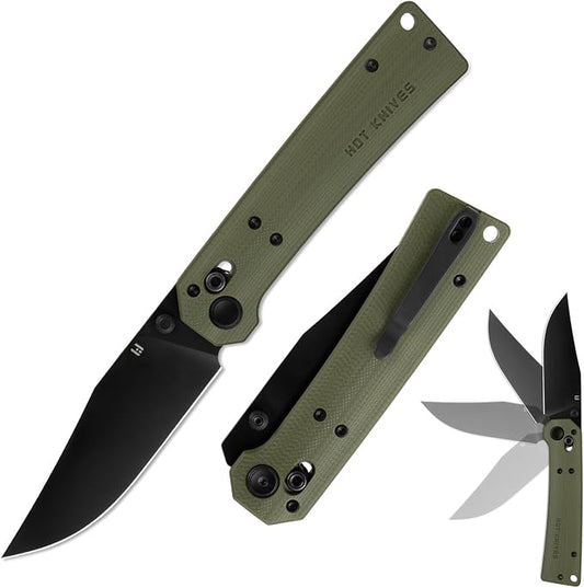 Pathwright Folding Pocket Knife, 3.54" 14C28N Blade and G10 Handle with Axis Lock, Everydaycarry