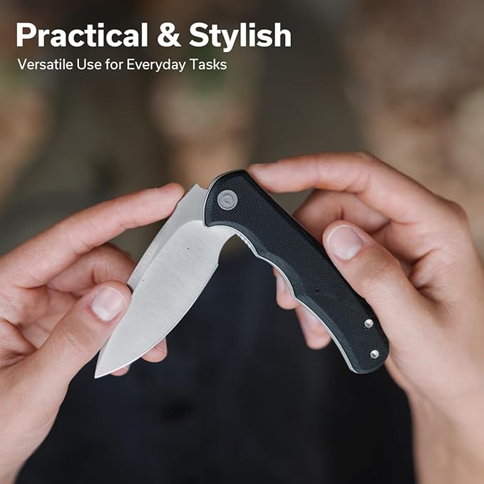 CIVIVI Mini Praxis Folding Pocket Knife, 2.98" D2 Steel Blade G10 Handle Small EDC Knife with