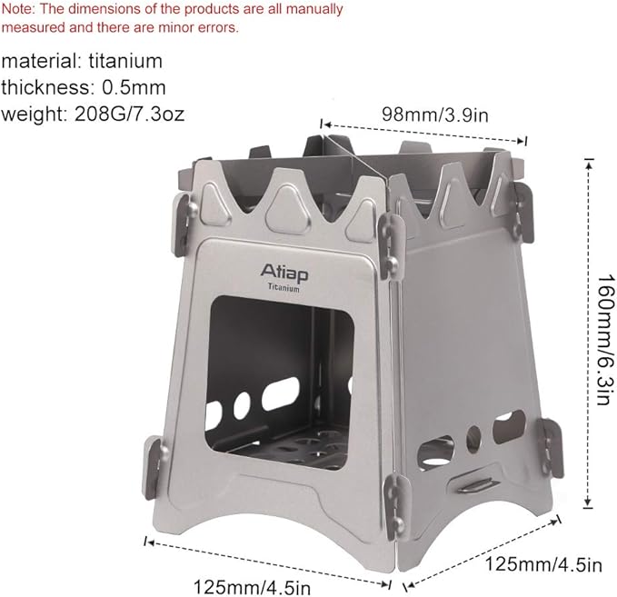 Lightweight Portable backpack stoves for hiking Titanium Wood Stove - Ultralight and Compact Stove