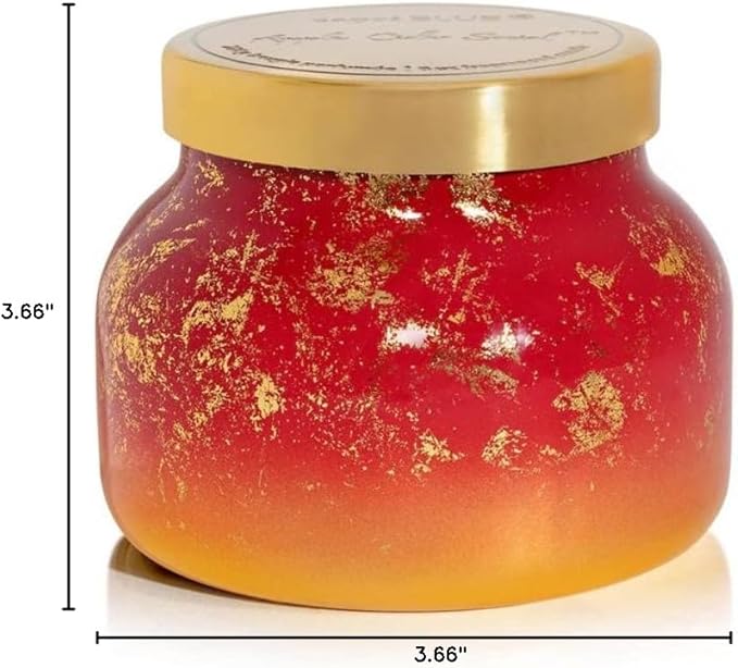 Capri Blue Glimmer Petite Signature Jar Candle - Apple Cider Social Scented Candle with Ombre Glass