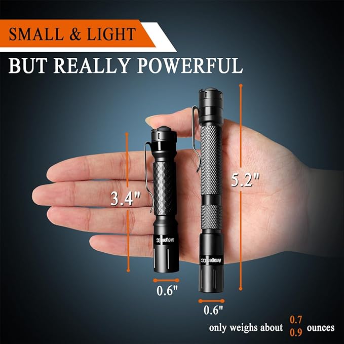 Mini Flashlight 3 Modes Small Flashlights LED Powerful High Lumens Tactical Pen Light with