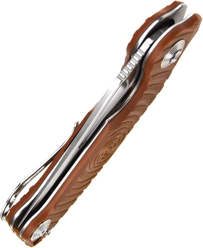 Harnds Time Folding Knife with Sandvik 14C28N Steel Blade Pocket Knife with G10 Handle Camping