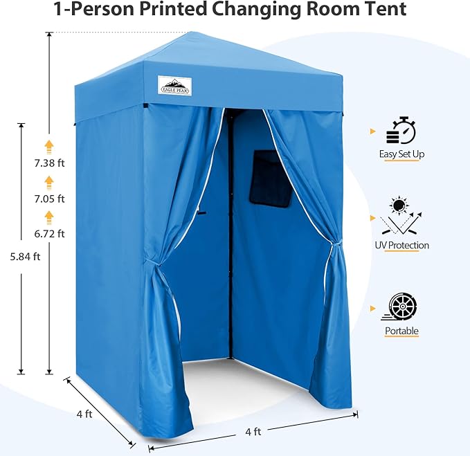 EAGLE PEAK Flex Ultra Compact 4x4 Pop-up Canopy, Sun Shelter, Changing Room, Portable Privacy
