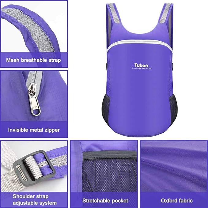 Ultra Lightweight Packable Water Resistant Backpack for Travel Camping Outdoor Hiking Daypack