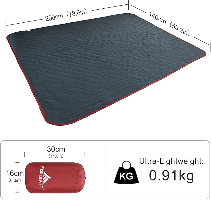 Forceatt Camping Blanket, 79" X 57" Large Outdoor Blanket, Sandproof, Waterproof for Outdoor