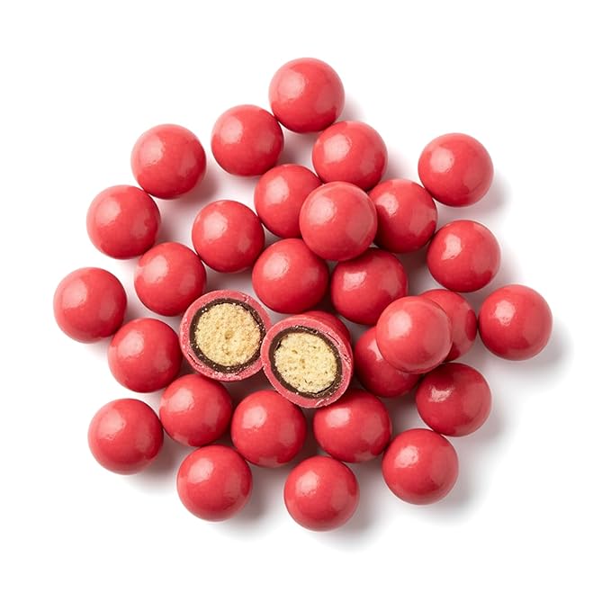 NY Spice Shop Razz ball Raspberry Chocolate Malt Balls - 8 Ounce Malted Milk Ball Candy Gifts