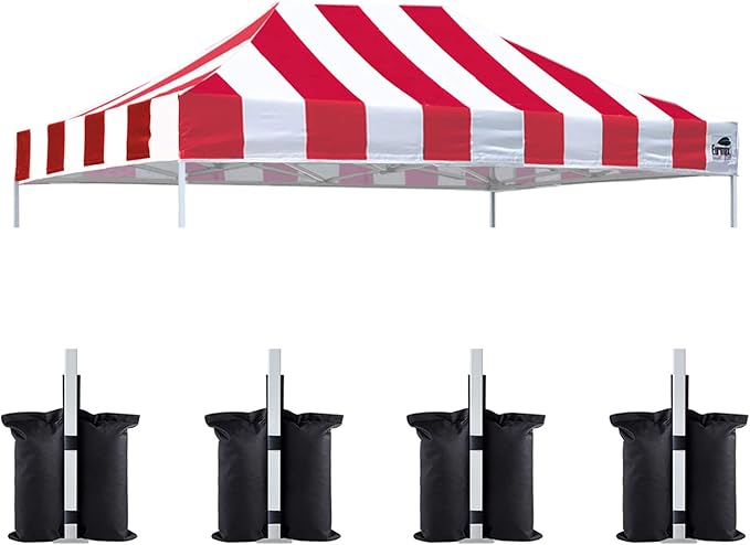 Eurmax USA Pop Up Canopy Top Gazebo Tent Cover Replacement Top Only,Bonus 4PC Pack Weight
