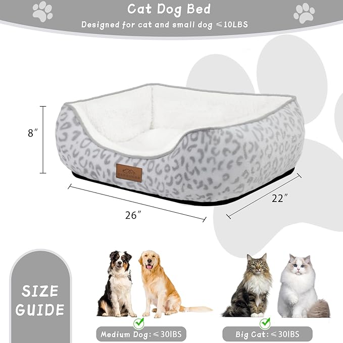 Rectangle Cat Dog Bed for Large Medium Small Pets Indoor Outdoor Machine Washable Sleeping Sofa