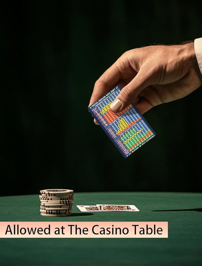 Metal Blackjack Strategy Card Stainless Steel Blackjack Basic Strategy Card/Book Allowed at The