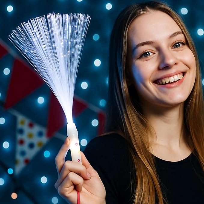 Personalized LED Fiber Optic Glow Wand 10 Pack, Multicolor LED Light Wand Custom Text