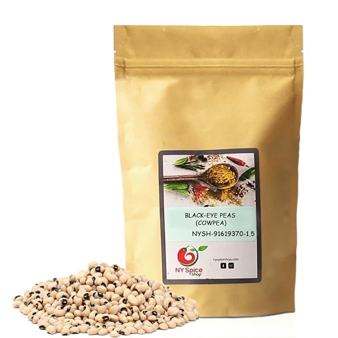 NY SPICE SHOP Black Eye Peas (Cowpeas) - 3 Pound Indian Whole Black Eyed Peas - Protein & Fiber