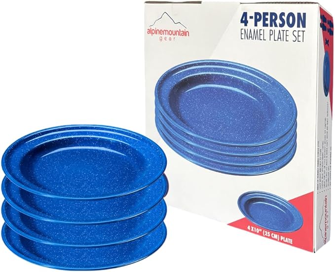 Enamelware for Camping and Backpacking - Camping Cookware Gear Essentials for Outdoor/Indoor Use