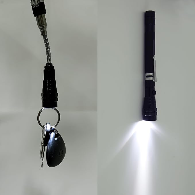 Magnetic Telescopic Elastic Neck Picking Tools, Portable Expandable Magnetic Telescopic LED