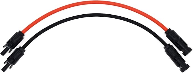 1 Pair Black + Red 10AWG(6mm²) Solar Panel Extension Cable Wire Connector Solar Adaptor Cable with