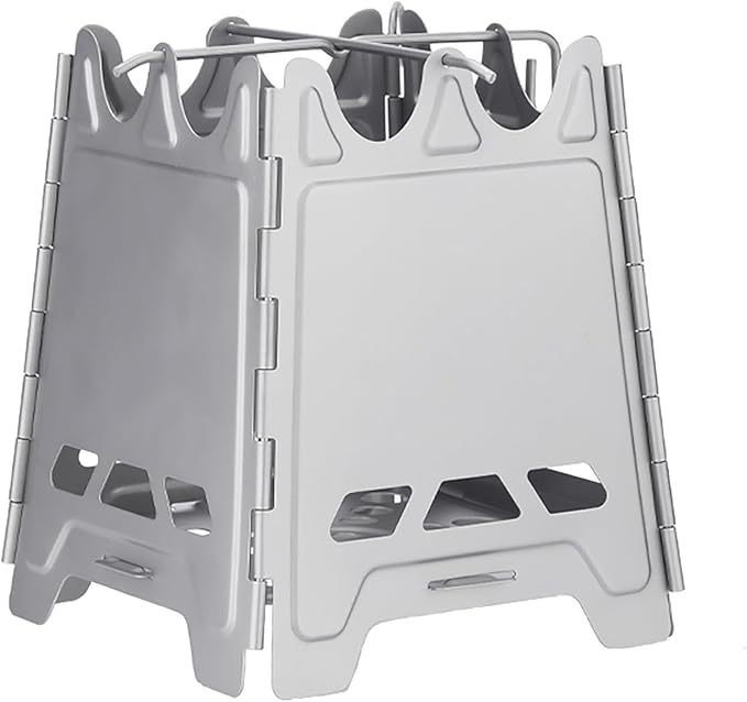 Titanium Wood Stove New Upgrade - Foldable Multi-Fuel Alcohol Stove Ultra-light and compact stove