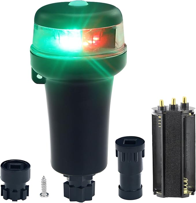Kayak Battery Portable Navigation LED Lights Multi- Adaptors 3AA Battery Inflatable Boat Surface