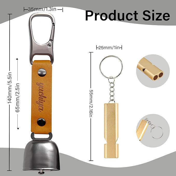 Bear Bell with Magnetic Silencer|Bear Bells for Hiking & Camping|Bear Deterrent Device with