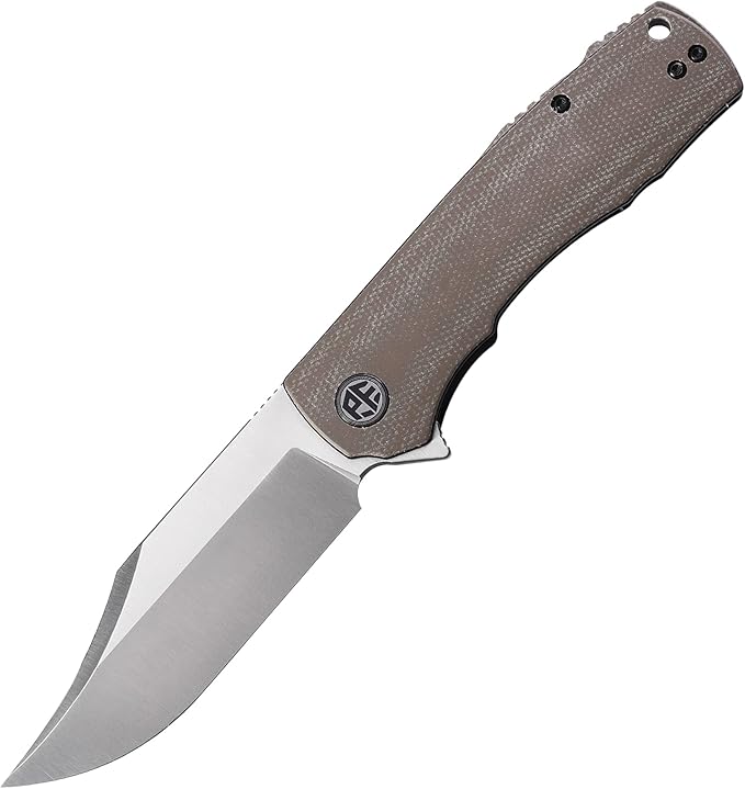 Petrified fish PFP03 Victor,3.58" K110 Satin Blade,140g Micarta Handel Flipper Liner lock Folding