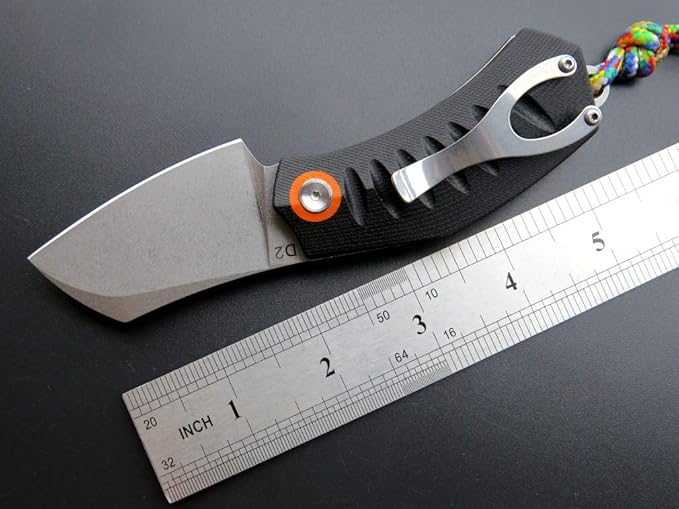 Eafengrow EF85 Folding Knife with Clip Stone Wash D2 Steel Blade G10 Handle Pocket Knife Ball