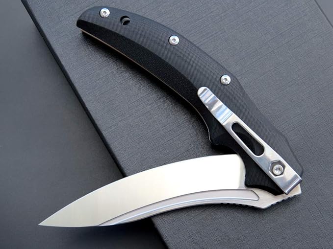 Eafengrow EF951 Folding Knife,D2 Blade and G10 Handle with Liner Lock Ball Bearing Pocket Knife EDC
